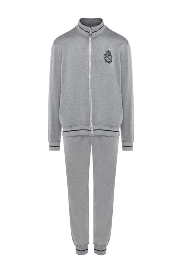 Billionaire mens grey tracksuit with stand-up collar and embroidered emblem 154458 - photo 1
