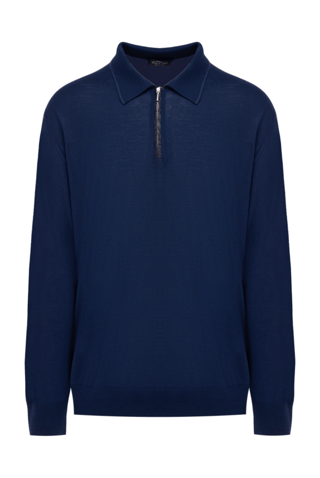 Cesare di Napoli man wool long sleeve polo blue for men buy with prices and photos 154498 - photo 1