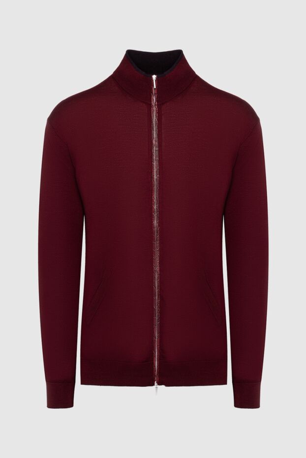 Cesare di Napoli man men's wool cardigan burgundy buy with prices and photos 154507 - photo 1