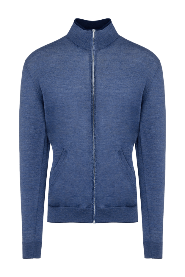Cesare di Napoli man blue men's wool cardigan buy with prices and photos 154510 - photo 1