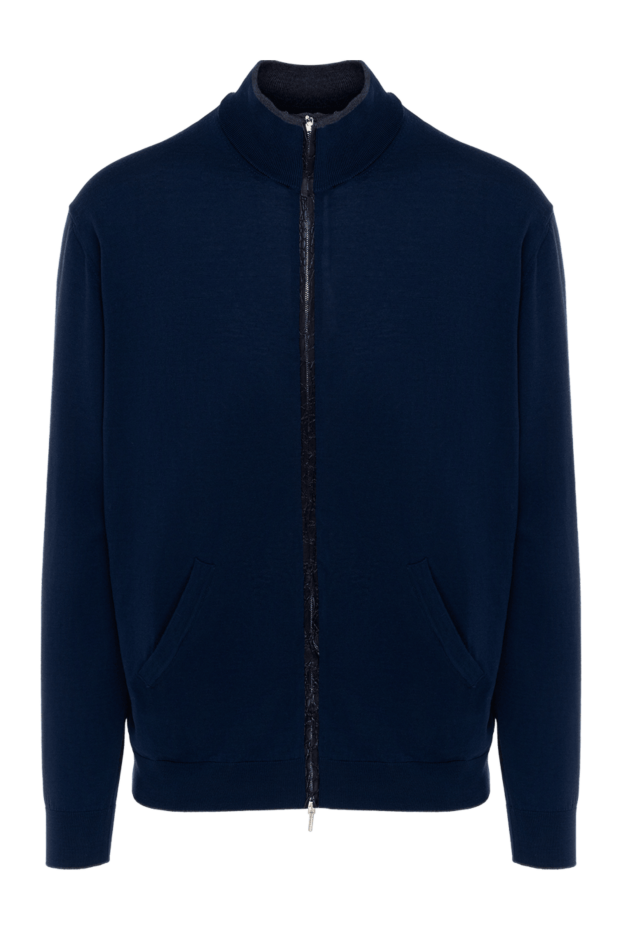 Cesare di Napoli man blue men's wool cardigan buy with prices and photos 154511 - photo 1