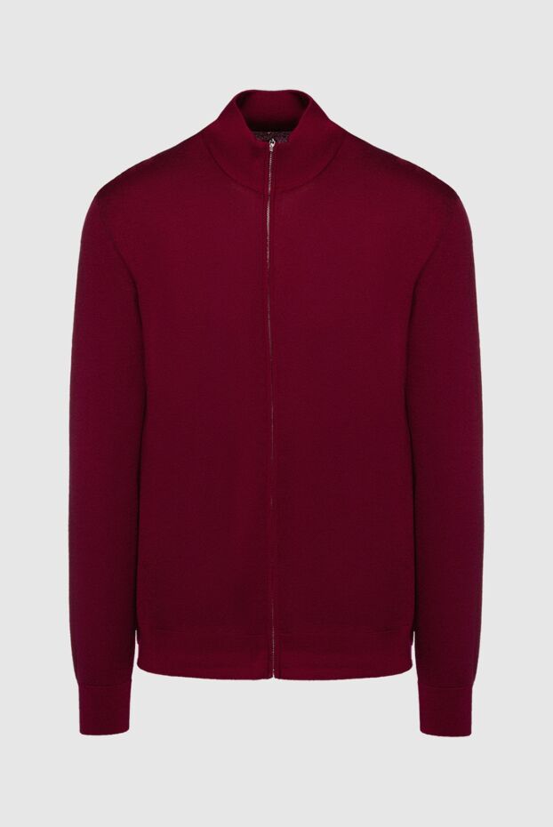 Cesare di Napoli man men's cardigan made of wool and silk, burgundy buy with prices and photos 154519 - photo 1