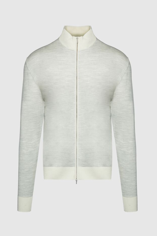 Cesare di Napoli man men's cardigan made of wool and silk, white buy with prices and photos 154520 - photo 1