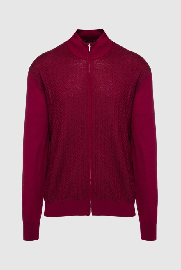 Cesare di Napoli man men's cardigan made of wool and silk, burgundy buy with prices and photos 154532 - photo 1