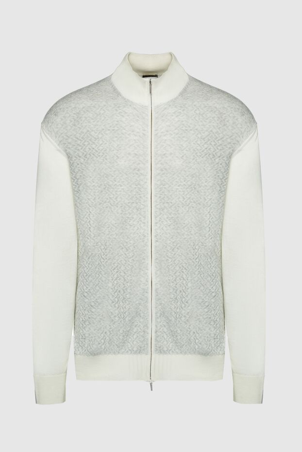 Cesare di Napoli man men's cardigan made of wool and silk, white buy with prices and photos 154533 - photo 1
