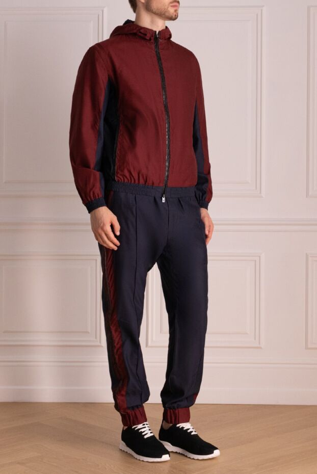 Torras men's sports suit made of burgundy polyester, silk and wool. 154548 - photo 3