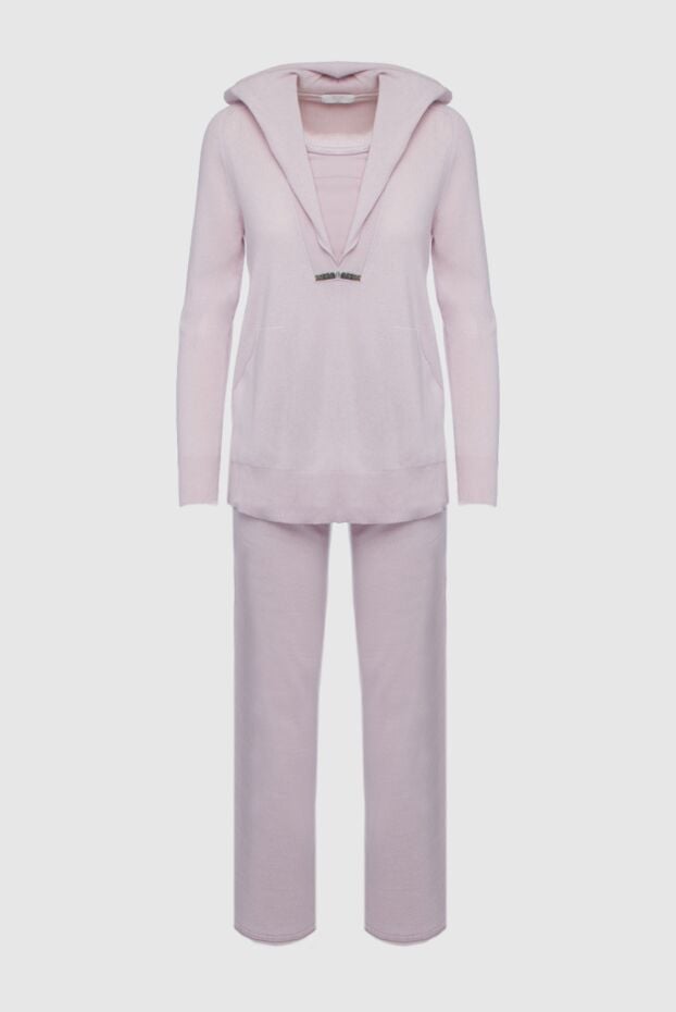 Tonet pink walking suit with hood and decorative clasp for women 154603 - photo 1