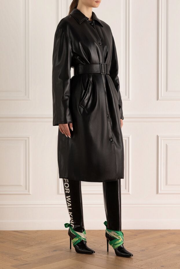 MSGM black polyester and polyurethane raincoat for women. 154619 - photo 3