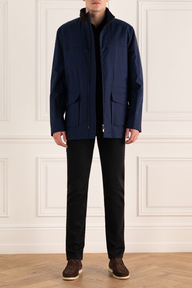 Kiton мужские куртка на меху из шёлка синяя мужская купить с ценами и фото 154646 - фото 2