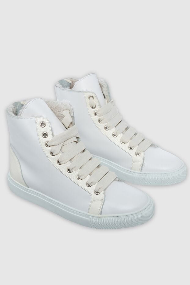 Lisa Conte women's sneakers with white laces and fur in white 154650 - photo 3