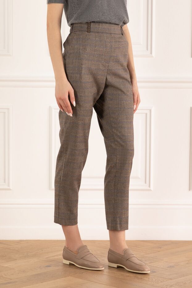 Peserico women's cropped checkered pants in gray 154665 - photo 3