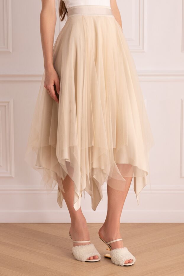 Peserico women beige skirt with asymmetry 154669 - photo 3