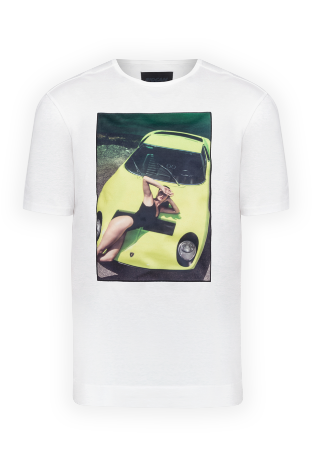 Limitato men's t-shirt featuring a pin-up model and a white sports car 154712 - photo 1