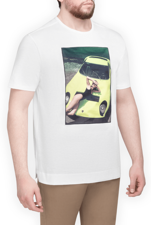 Limitato men's t-shirt featuring a pin-up model and a white sports car 154712 - photo 3