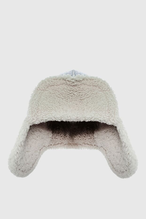 FG Furs women's earflap hat made of silver leather and white fur 154866 - photo 1