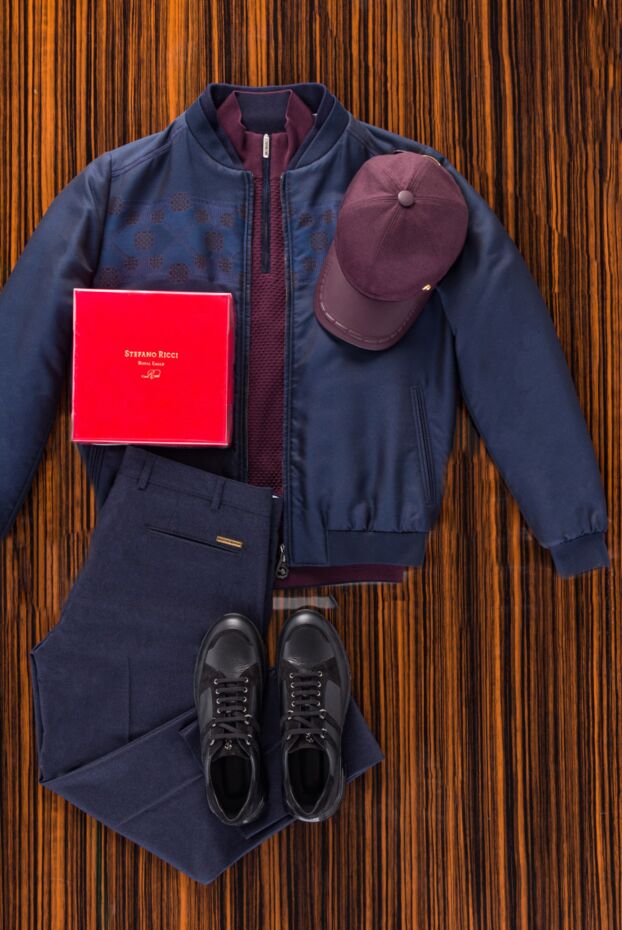 Stefano Ricci men's dark blue cashmere jacket with a stand-up collar 154908 - photo 2