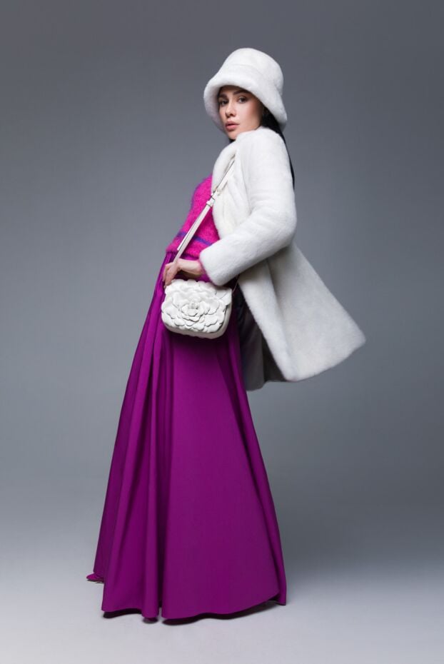 Valentino pink viscose and silk skirt for women 154948 - photo 2