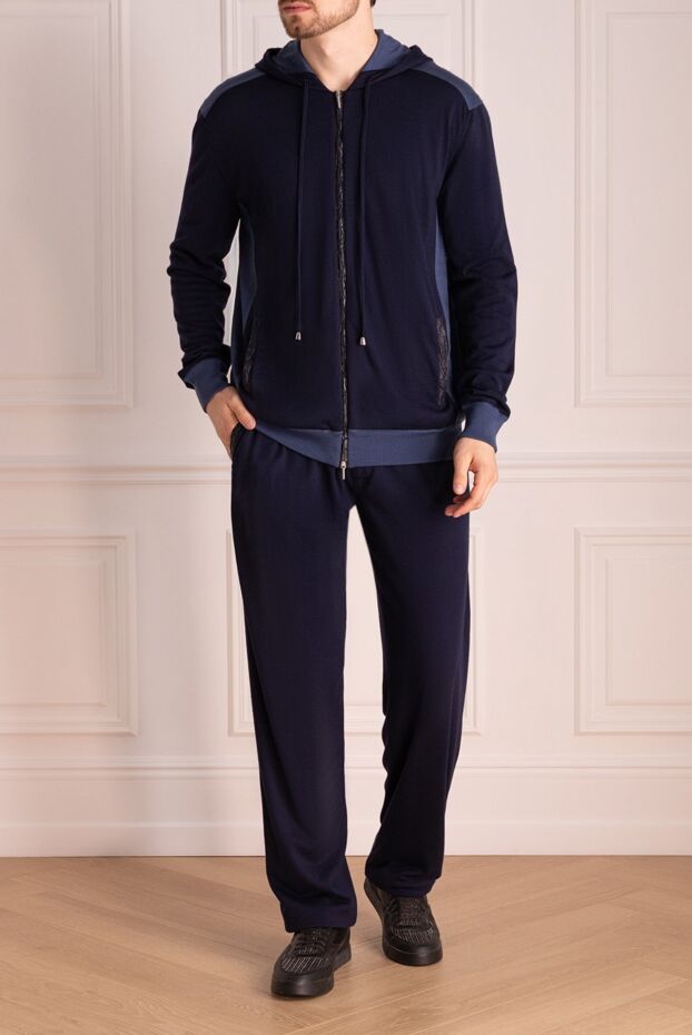 Cesare di Napoli man men's sports suit made of wool, silk and cashmere, blue buy with prices and photos 155018 - photo 2