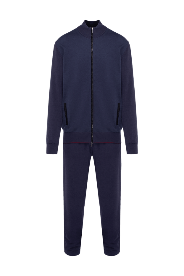 Cesare di Napoli мужские костюм спортивный мужской из шерсти, шёлка и кашемира синий купить с ценами и фото 155021 - фото 1