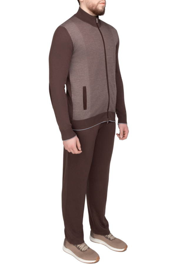 Cesare di Napoli men's sports suit made of wool, silk and cashmere brown 155022 - photo 3