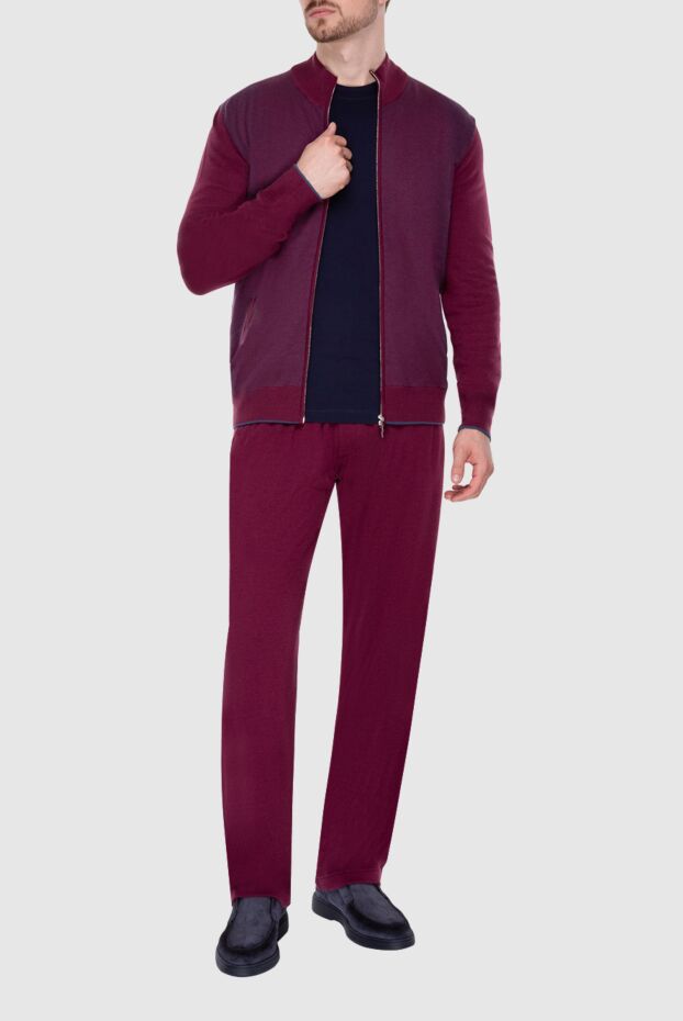 Cesare di Napoli man men's sports suit made of wool, silk and cashmere, burgundy buy with prices and photos 155023 - photo 2