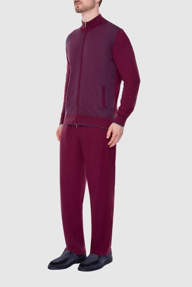 Cesare di Napoli men's sports suit made of wool, silk and cashmere in burgundy. 155023 - photo 3
