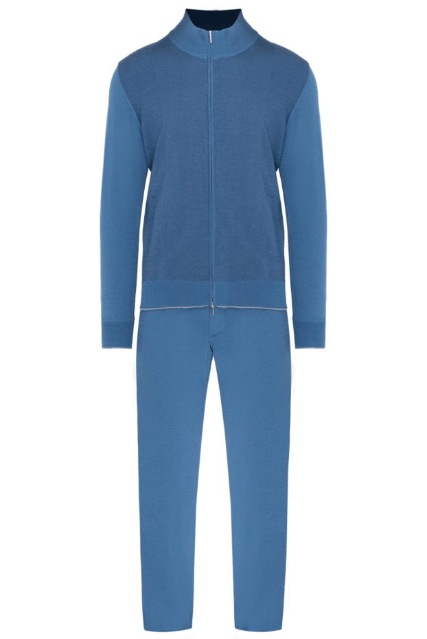 Cesare di Napoli man men's sports suit made of wool, silk and cashmere, blue buy with prices and photos 155024 - photo 1
