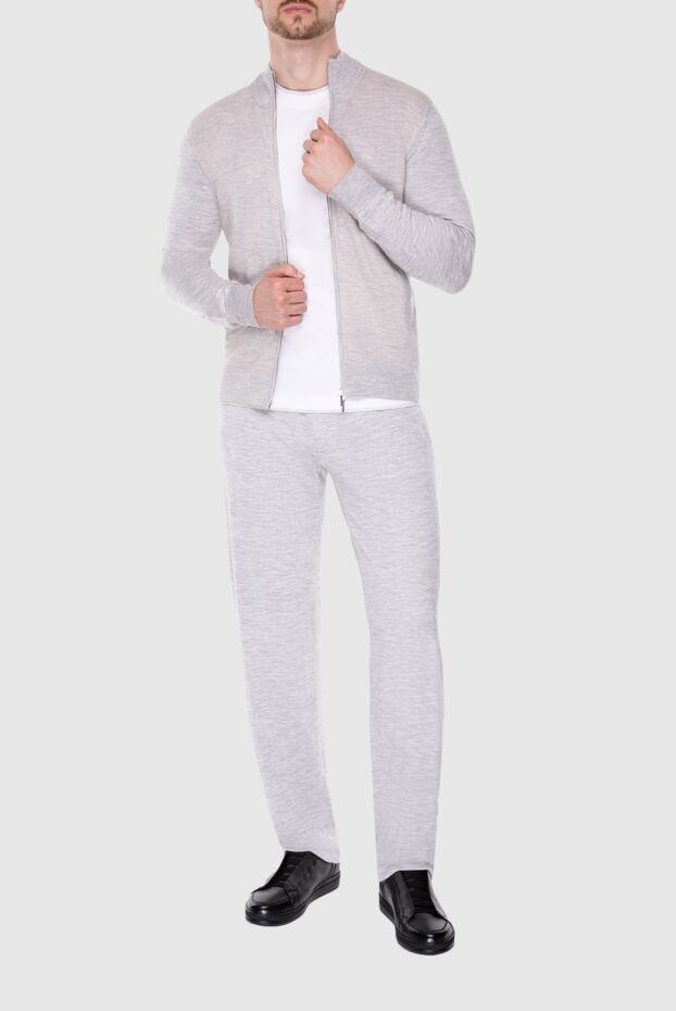 Cesare di Napoli man men's sports suit made of wool, silk and cashmere, gray buy with prices and photos 155025 - photo 2