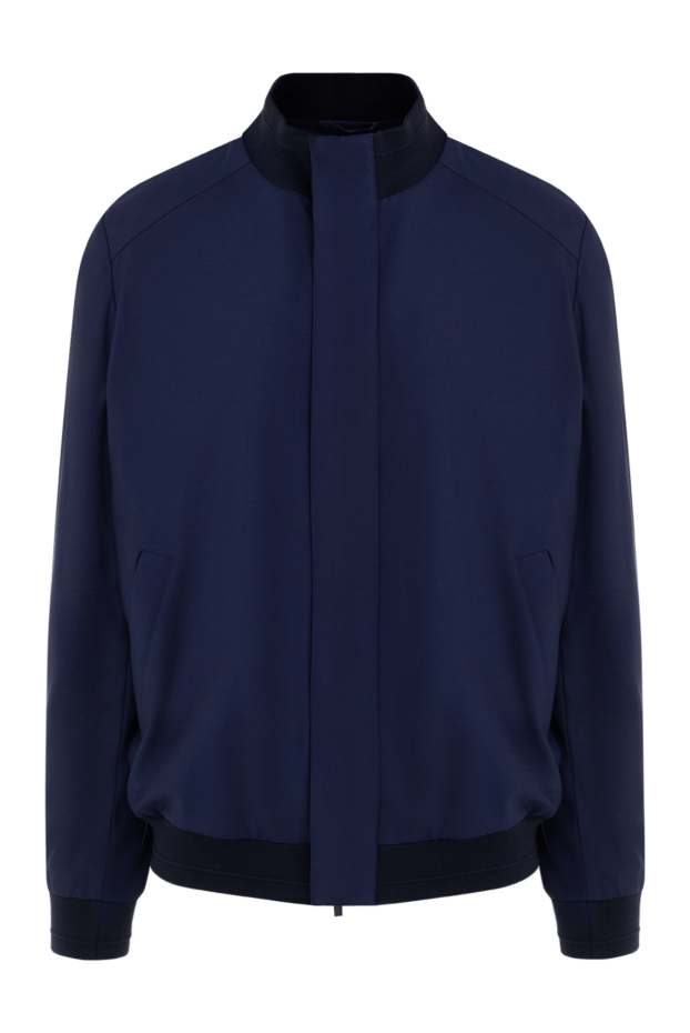 Corneliani men's blue wool bomber jacket with hidden closure 155050 - photo 1