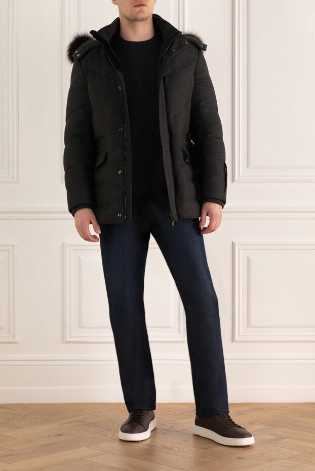 Corneliani man down jacket men's wool blue buy with prices and photos 155055 - photo 2