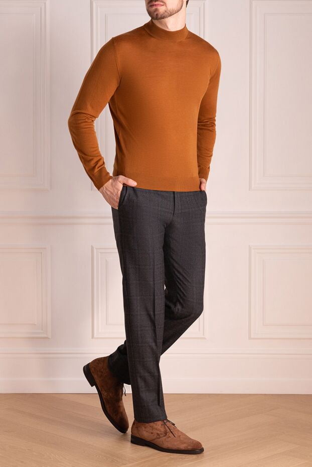 Corneliani мужские брюки из шерсти серые мужские купить с ценами и фото 155071 - фото 1