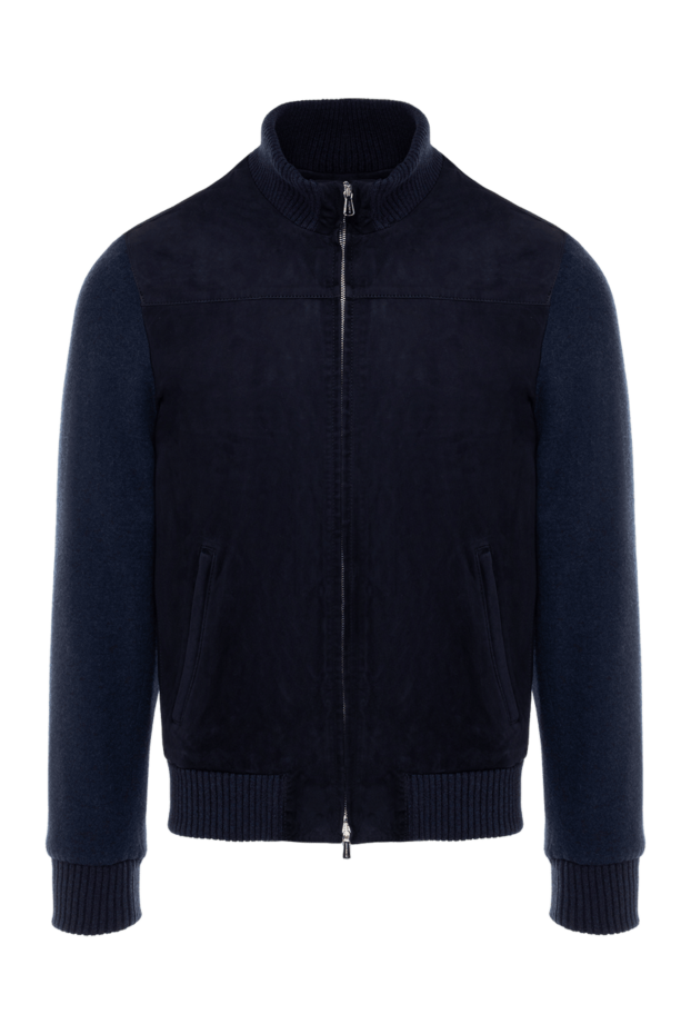 Enrico Mandelli man suede, cashmere and polyamide jacket blue for men buy with prices and photos 155109 - photo 1