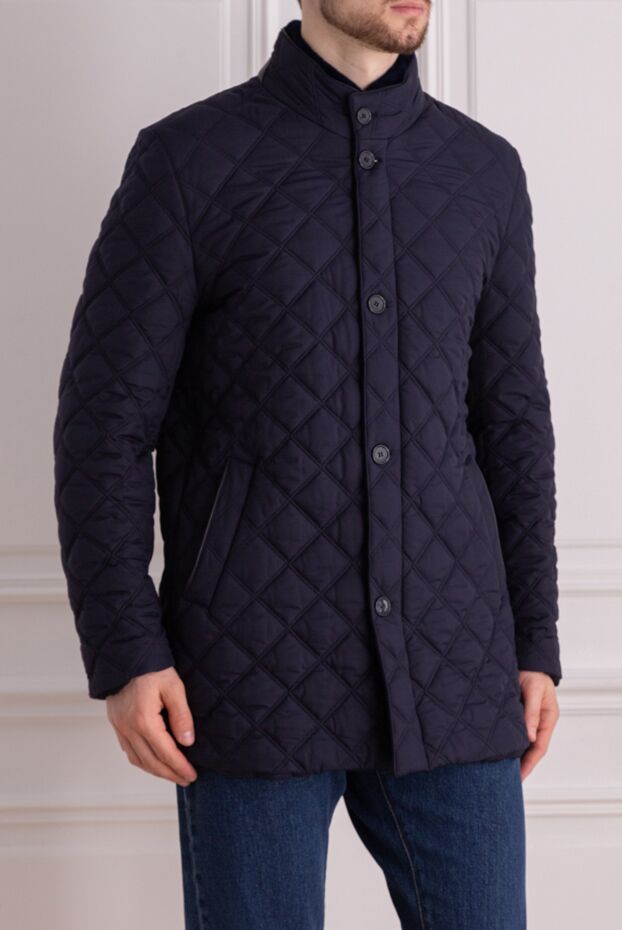 Enrico Mandelli men's fur jacket made of silk, wool and cashmere blue 155110 - photo 3