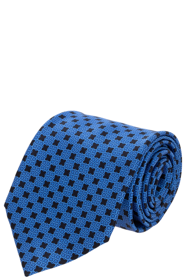 Stefano Ricci men's blue silk tie with black check pattern 155188 - photo 1