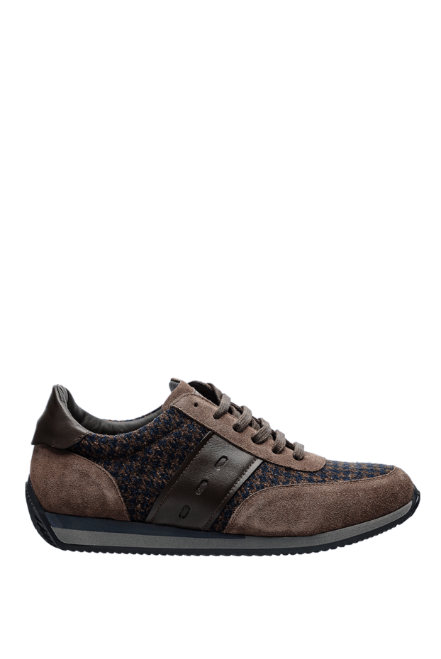 Corneliani man brown leather and wool sneakers for men buy with prices and photos 155259 - photo 1