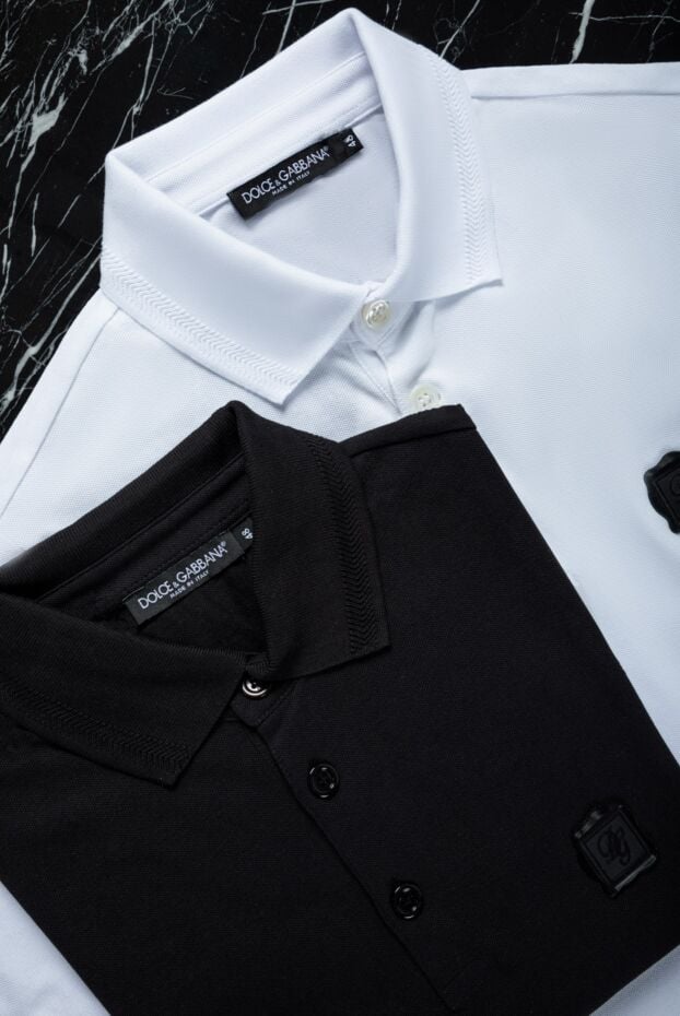 Dolce & Gabbana black pique polo with a leather patch and a simple silhouette (markdown) 195767 - photo 2