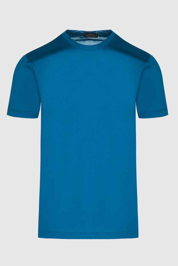 Cesare di Napoli мужские футболка из хлопка синяя мужская купить с ценами и фото 155386 - фото 1