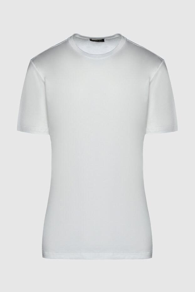 Cesare di Napoli мужские футболка из хлопка белая мужская купить с ценами и фото 155392 - фото 1