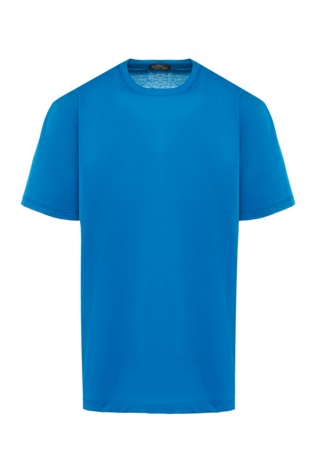 Basic knitted T-shirt in a rich azure shade (markdown) - photo 1