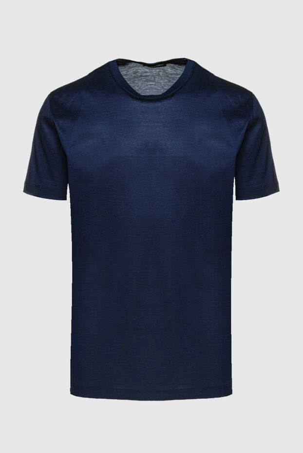 Cesare di Napoli мужские футболка из хлопка синяя мужская купить с ценами и фото 155400 - фото 1
