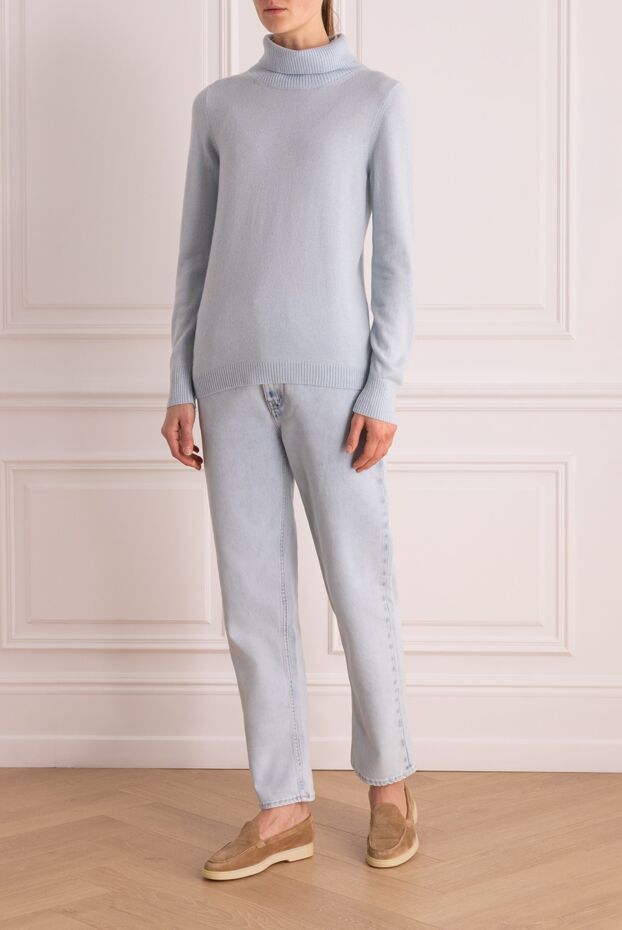 Panicale thin cashmere turtleneck in pastel blue 155470 - photo 2