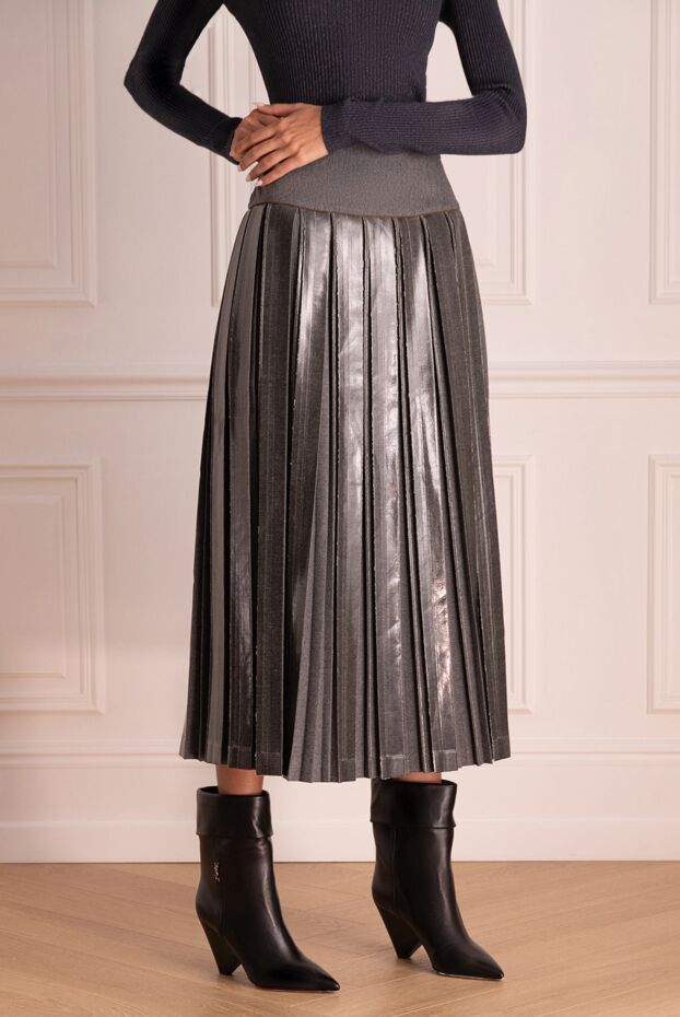 Panicale women's gray midi skirt in pleats 155472 - photo 3