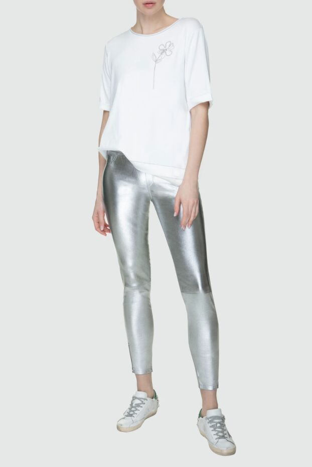 Fleur de Paris woman gray leather trousers for women buy with prices and photos 155490 - photo 2