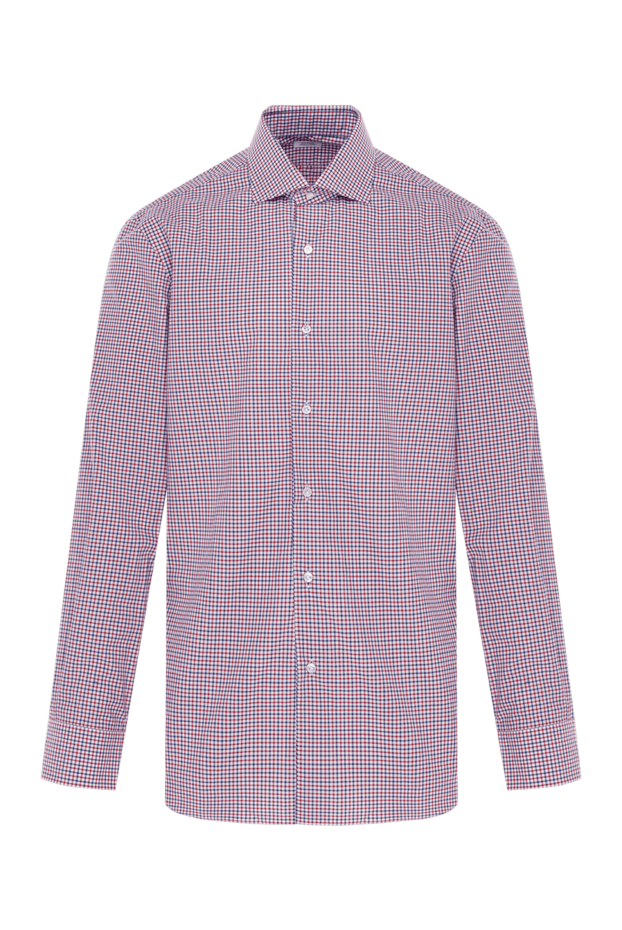 Barba Napoli men's cotton checkered shirt with classic collar 155586 - photo 1