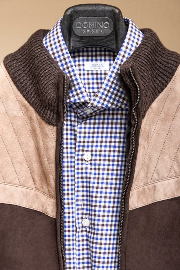 Barba Napoli men's checkered cotton shirt in red and blue tones 155587 - photo 2