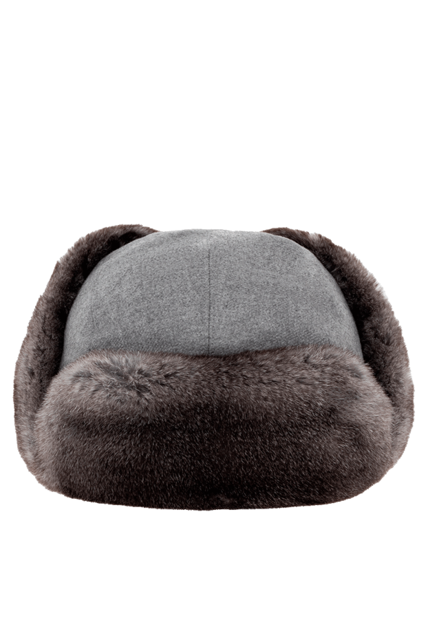 Enrico Mandelli мужские шапка из шерсти, кашемира и натурального меха серая мужская купить с ценами и фото 155616 - фото 1