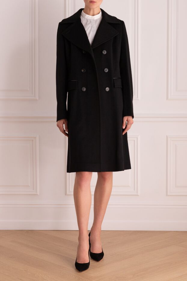 Cashmere & Silk Milano woman women's black wool coat buy with prices and photos 155622 - photo 2