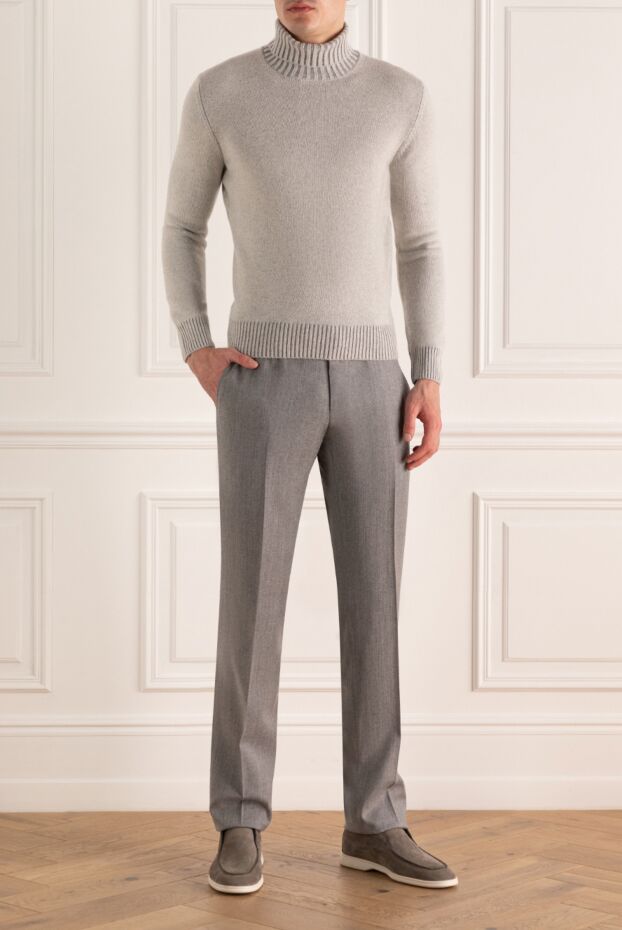 Cesare di Napoli man gray wool and cashmere trousers for men buy with prices and photos 155627 - photo 2