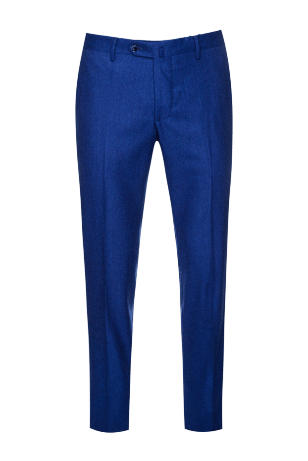 Cesare di Napoli мужские брюки из шерсти синие мужские купить с ценами и фото 155629 - фото 1