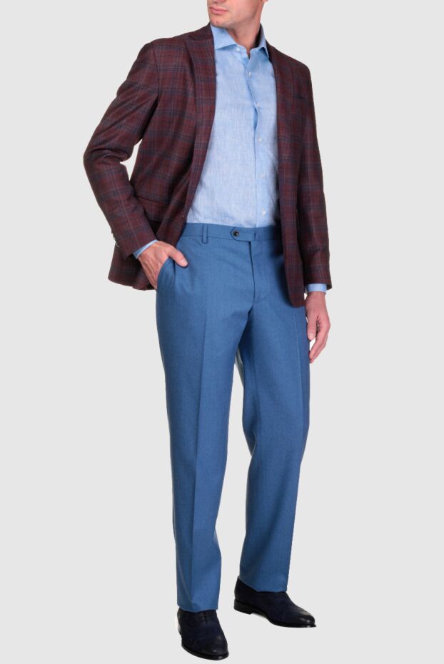 Cesare di Napoli man blue wool trousers for men buy with prices and photos 155630 - photo 2